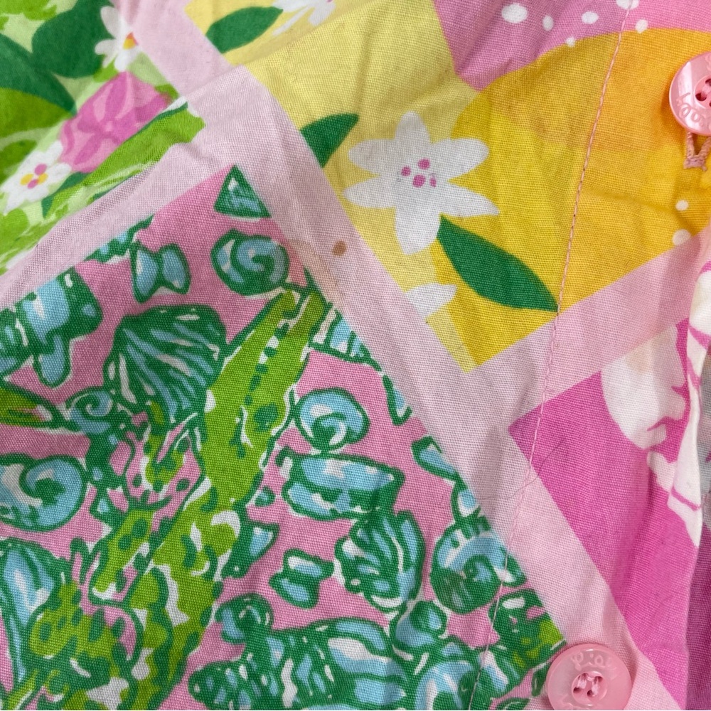 Lilly Pulitzer Colorful Patchwork Button Down Shi… - image 4